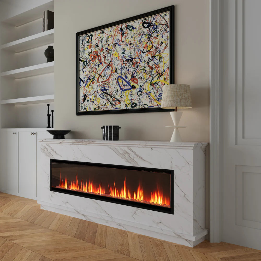 Luxury 2-in-1 Wall Mounted & Freestanding Electric Fireplace | 12 LED Flame Colours | Remote Control | 900W/1800W Heater