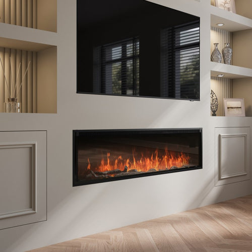 60 Inch Recessed Wide Electric Fireplace Insert with Realistic LED Flames