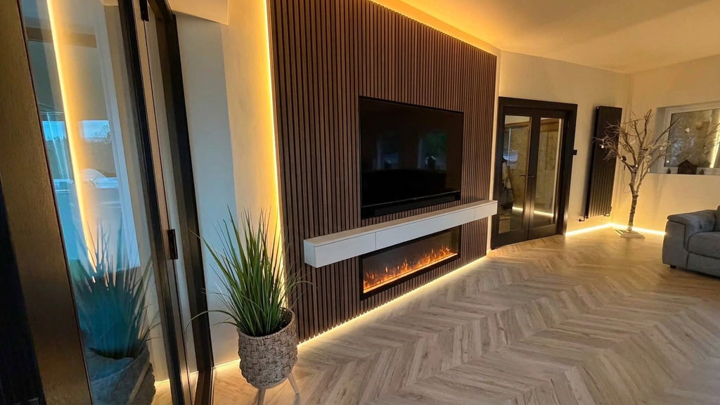 Luxury Recessed Wide Electric Fireplace Insert with Realistic LED Flames