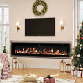 60 Inch Recessed Wide Electric Fireplace Insert with Realistic LED Flames