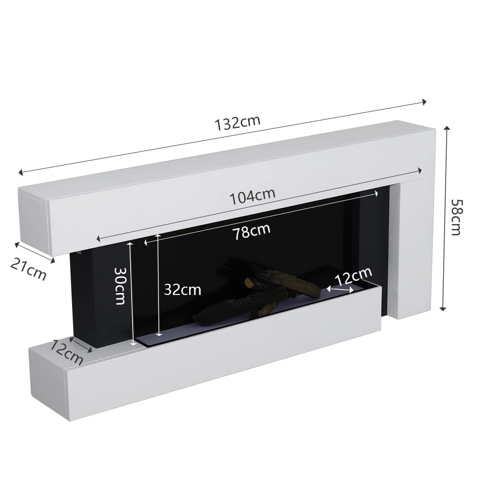 Orlaith EZGlo Elite 132Cm W Freestanding Electric Fireplace Mantel