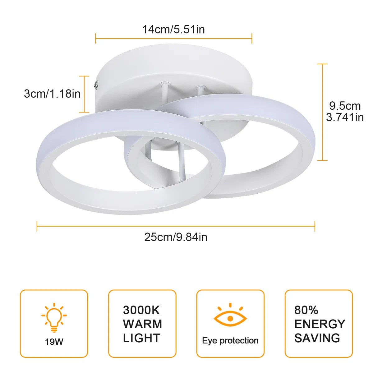 Ivy Bronx 2-Light 25cm LED Integrated Semi Flush Mount
