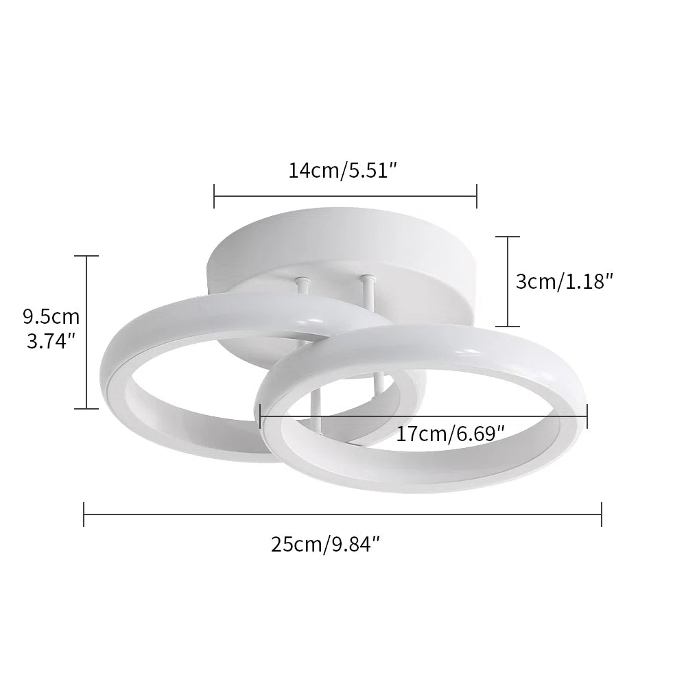 Ivy Bronx 2-Light 25cm LED Integrated Semi Flush Mount