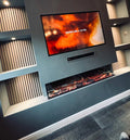 Elite Luxury Series 3-Sided Panoramic Electric Fireplace | TV Media Wall Compatible |