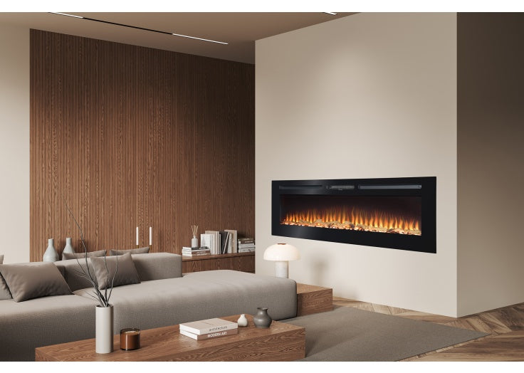 Luxury 2-in-1 Wall Mounted & Freestanding Electric Fireplace | 12 LED Flame Colours | Remote Control | 900W/1800W Heater